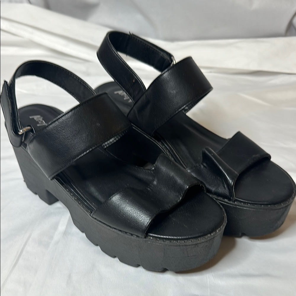 Nasty Gal Black Platform Sandals